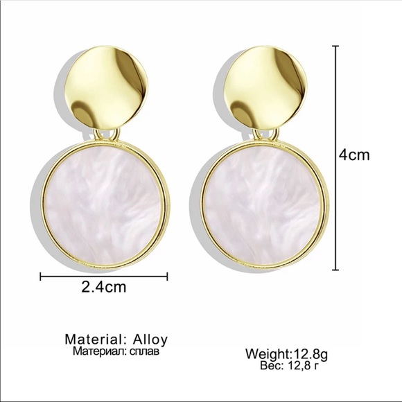 Big Round Acrylic Earrings - Picture 2 of 4